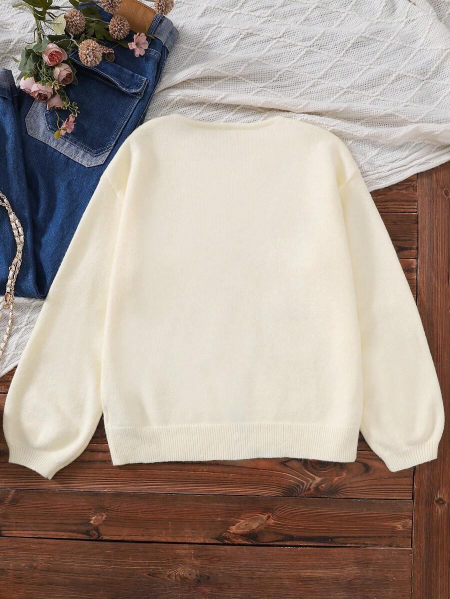 DZIEWCZĘCY SWETER DZIANINOWY Z WIĄZANIEM