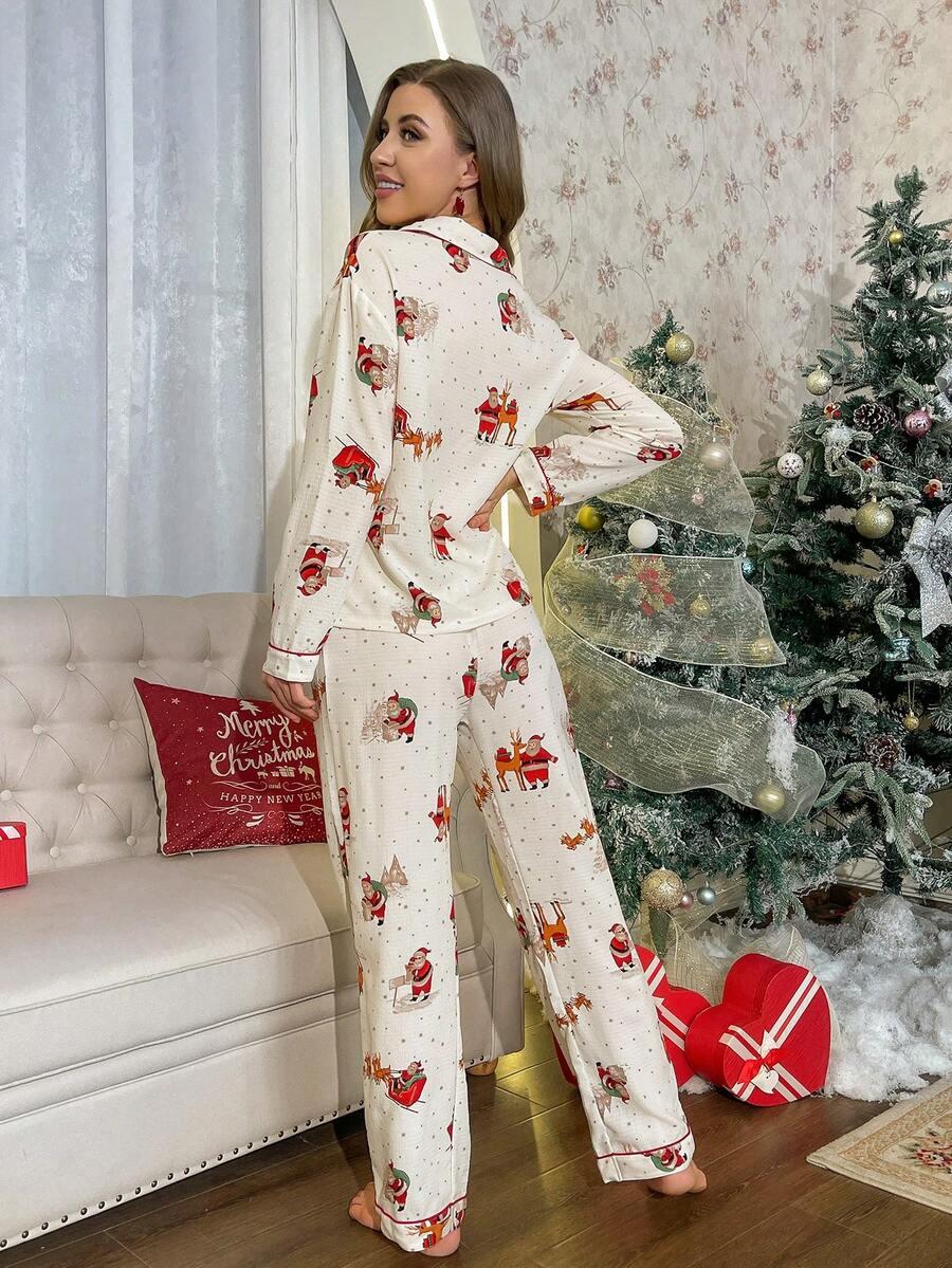 świąteczna piżama bluzka spodnie