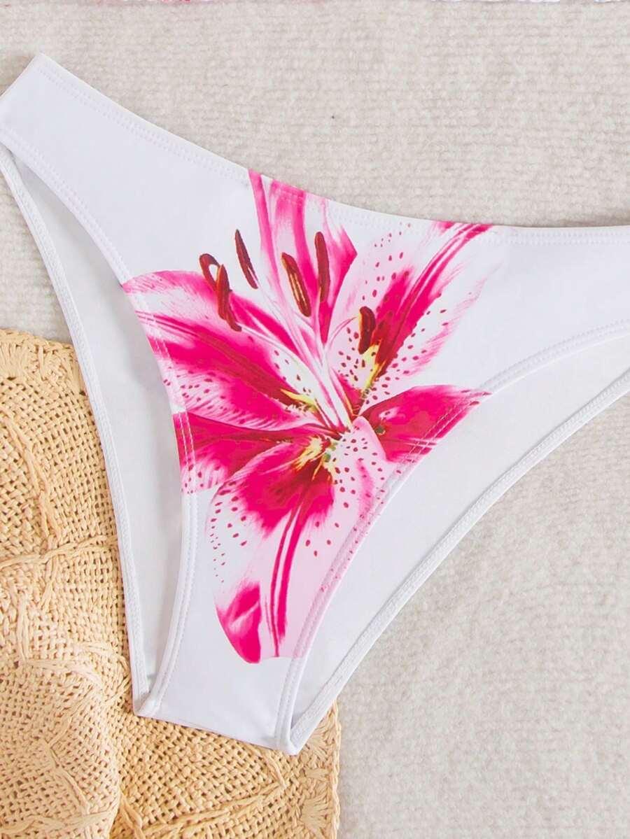 ZESTAW BIKINI Z KWIATOWYM NADRUKIEM