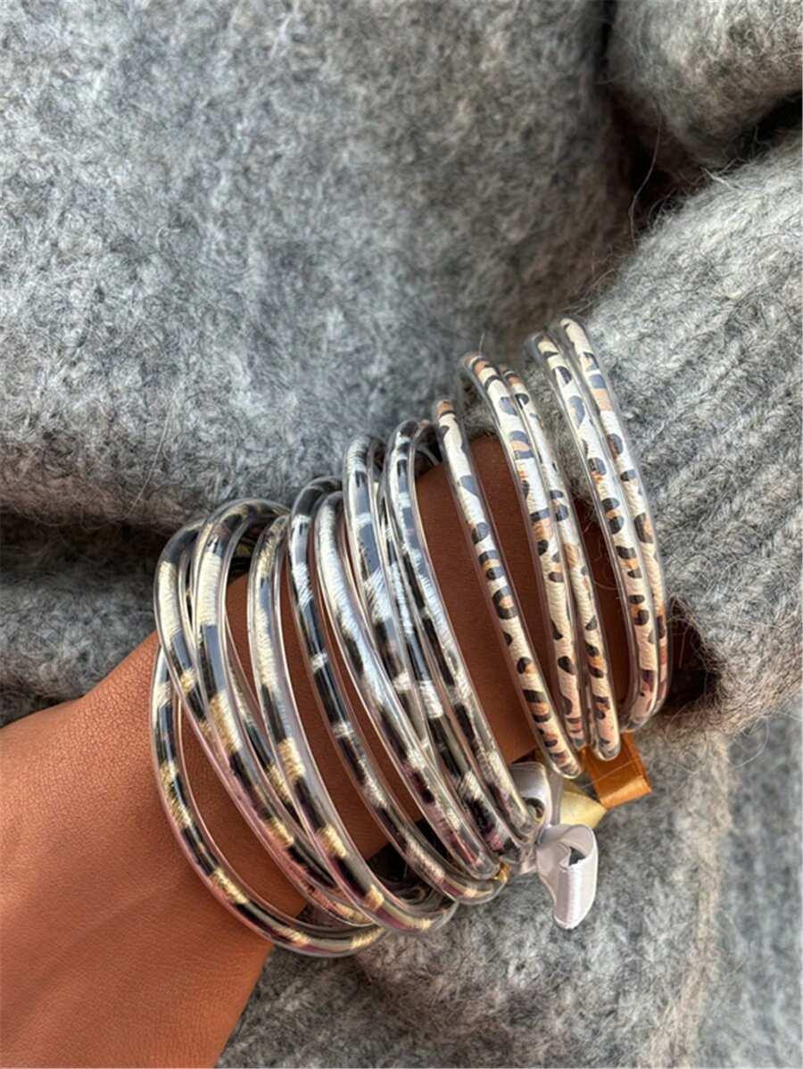 kolorowe bransoletki animal print
