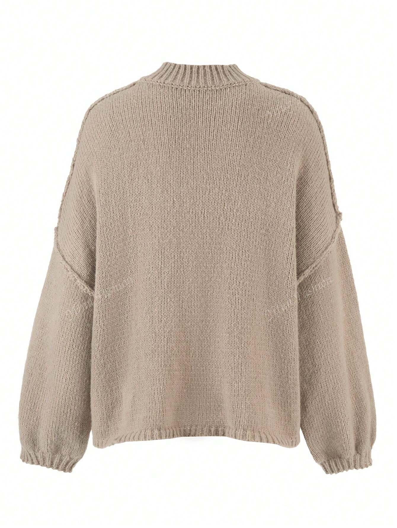 BEŻOWY SWETER GUZIKI