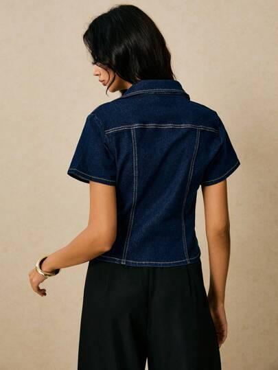 granatowa koszula jeans 