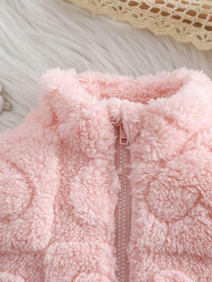 różowa rozpinana bluza miś