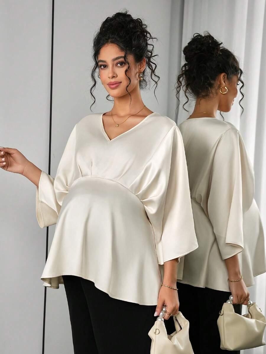ciążowa bluzka rękaw 3/4 v neck