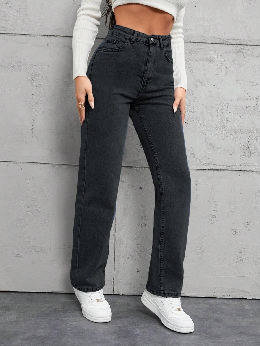 CZARNE SPODNIE JEANS