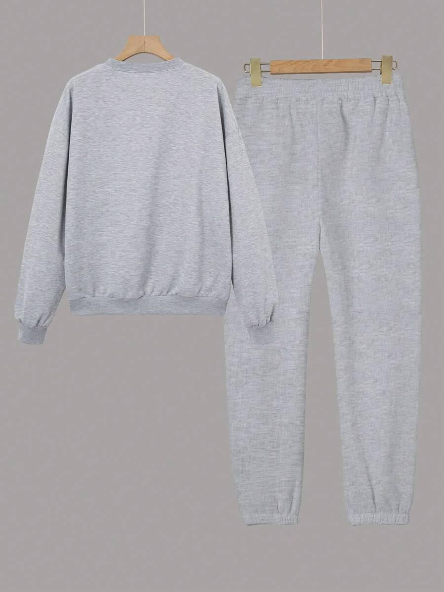 komplet dresowy bluza spodnie nadruk 