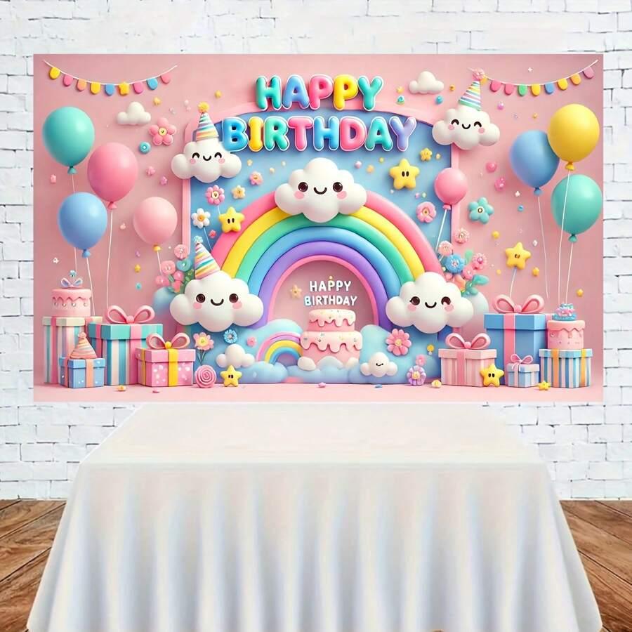 plakat urodzinowy napis happy birthday