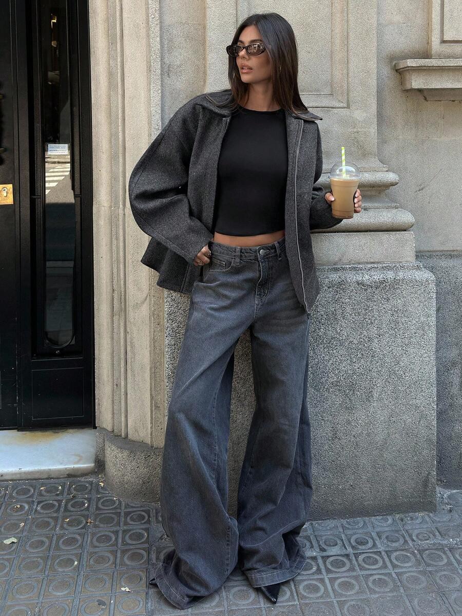 szara kurtka zamek