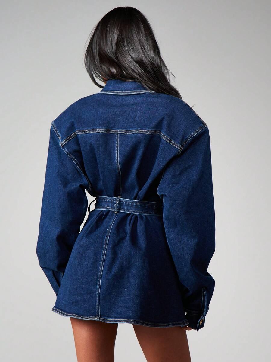 niebieska sukienka jeans