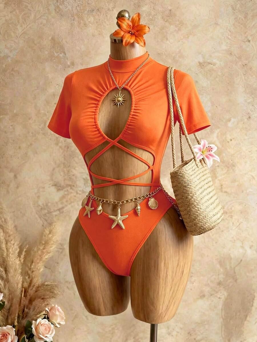 pomarańczowe body wycięcia