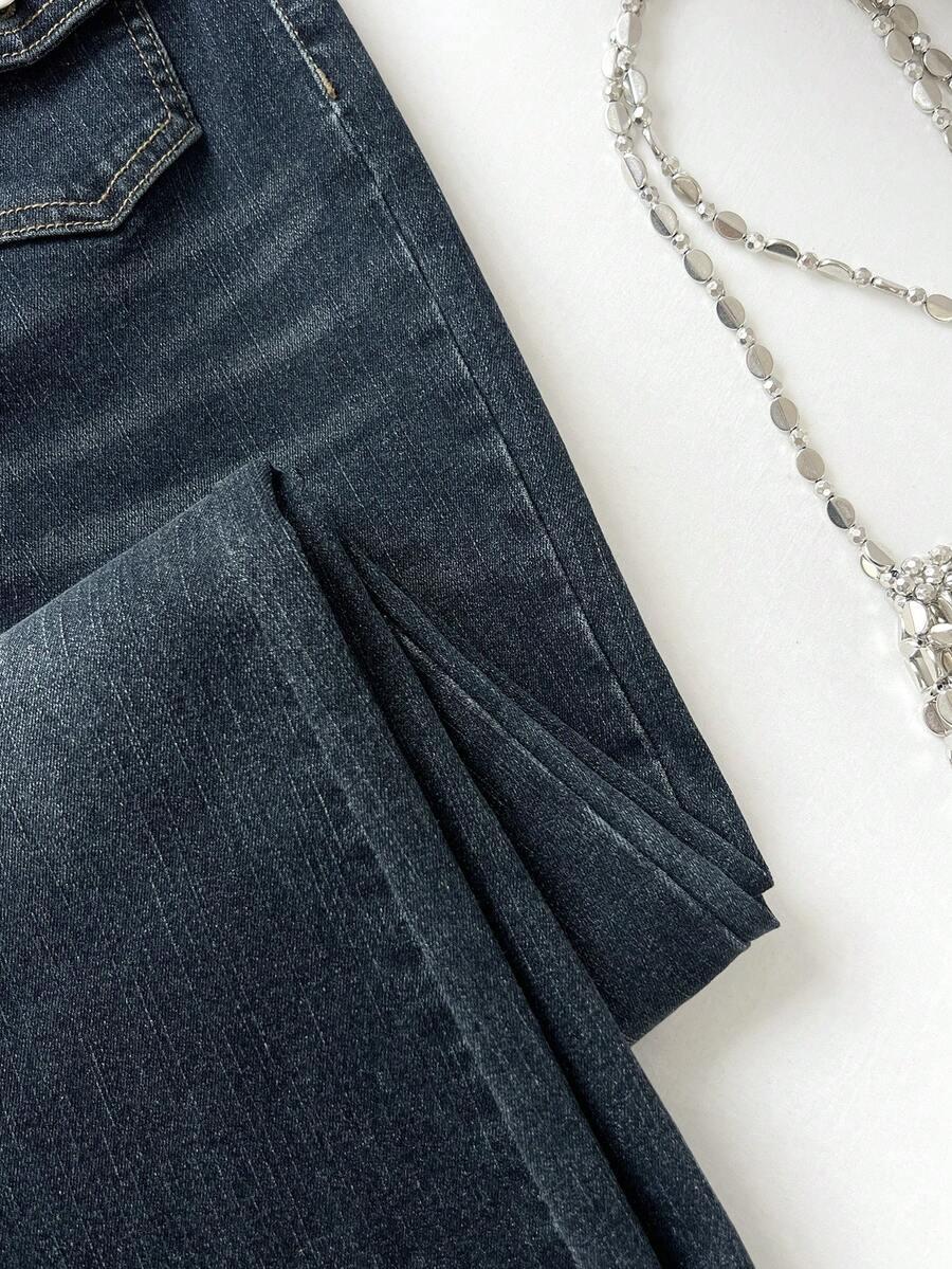 GRANATOWE SPODNIE JEANS