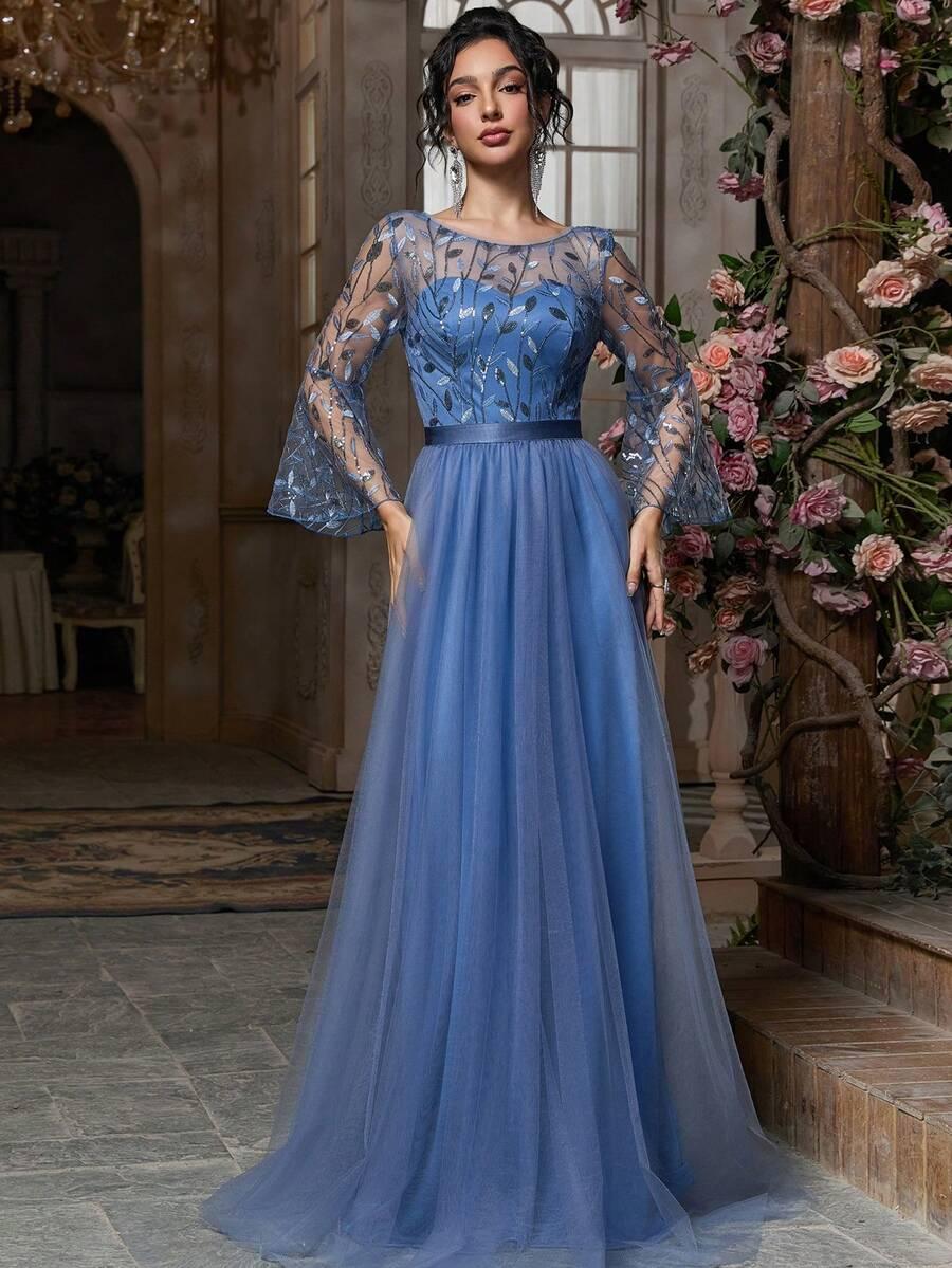 niebieska maxi sukienka