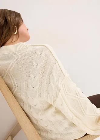 SWETER DAMSKI BAWEŁNIANY OKRĄGŁY DEKOLT LUŹNY