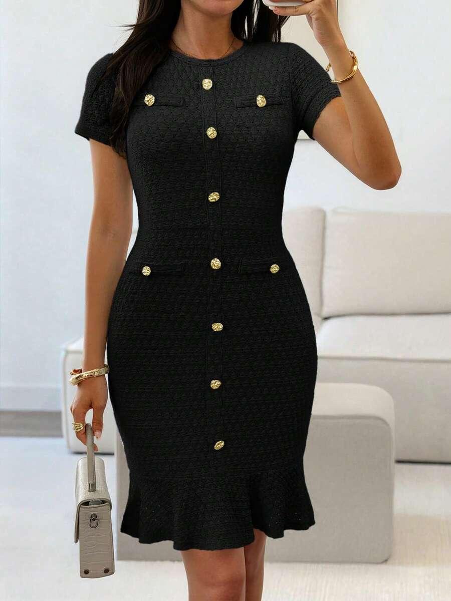CZARNA MINI SUKIENKA 