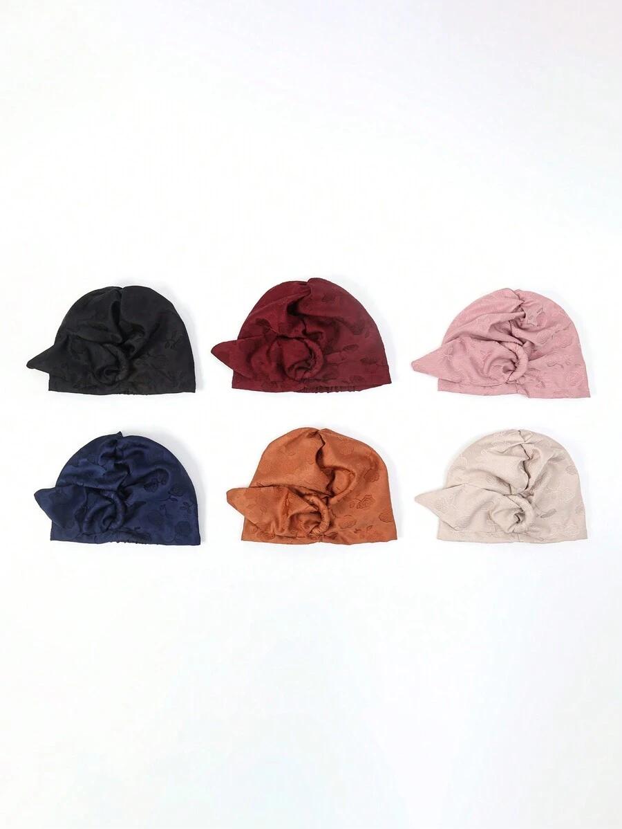 beżowy turban dla włosów