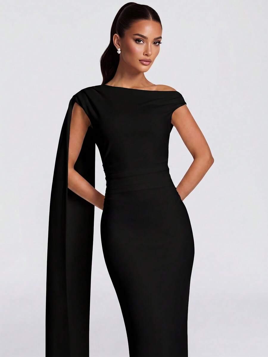 czarna sukienka maxi