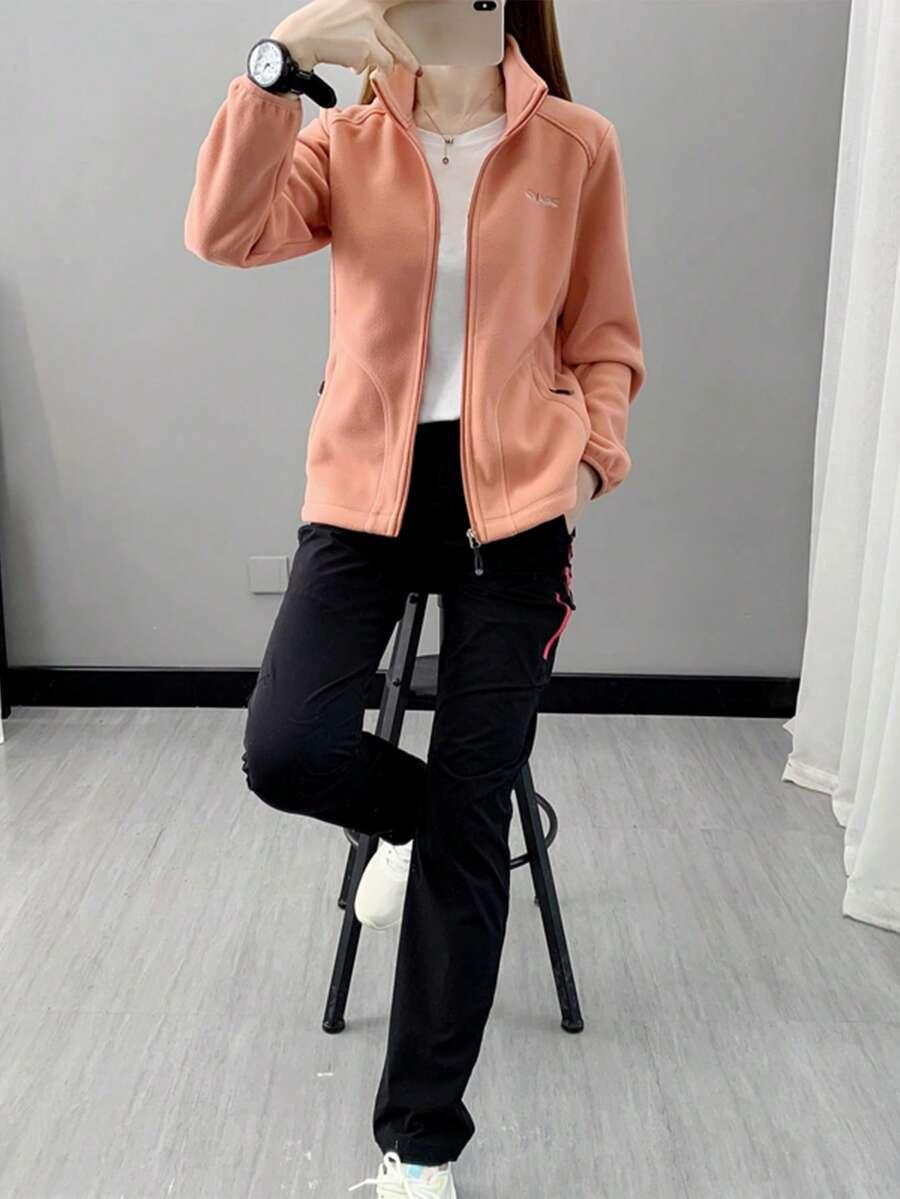 pokarowa bluza zamek