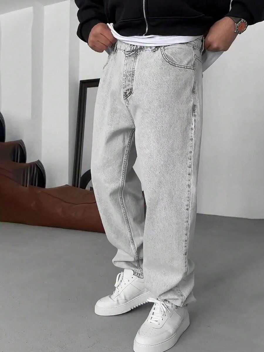 SZARE SPODNIE JEANS 