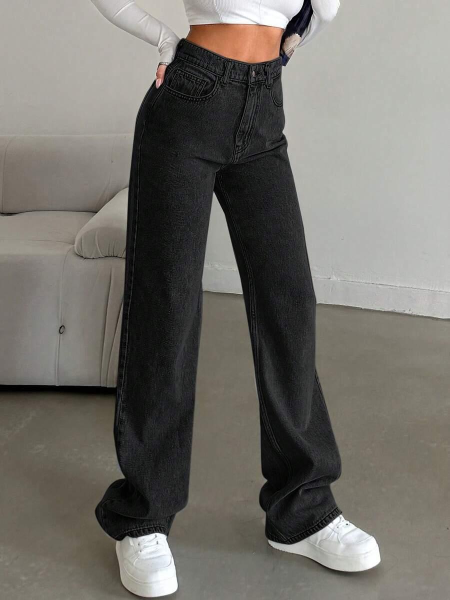 CZARNE SPODNIE JEANS