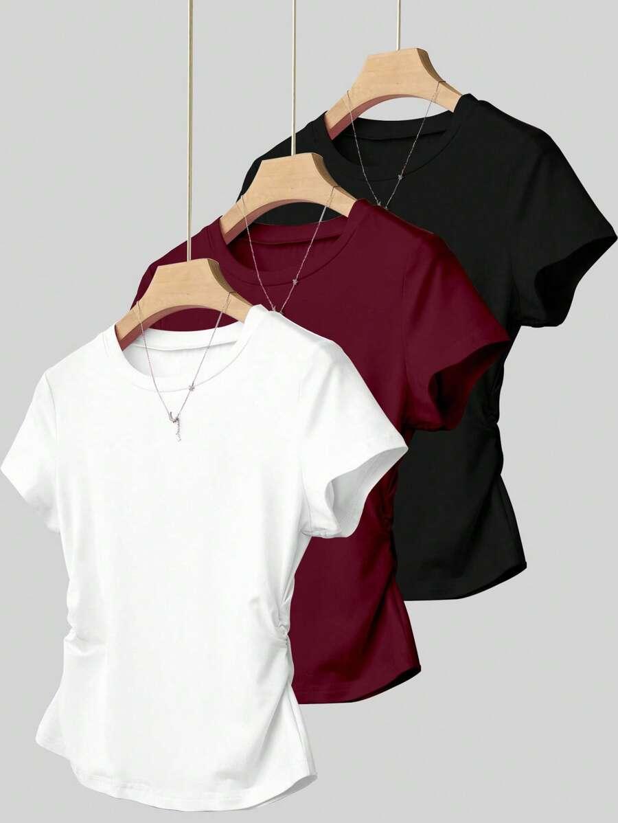 T-SHIRT OKRĄGŁY DEKOLT 3-PACK
