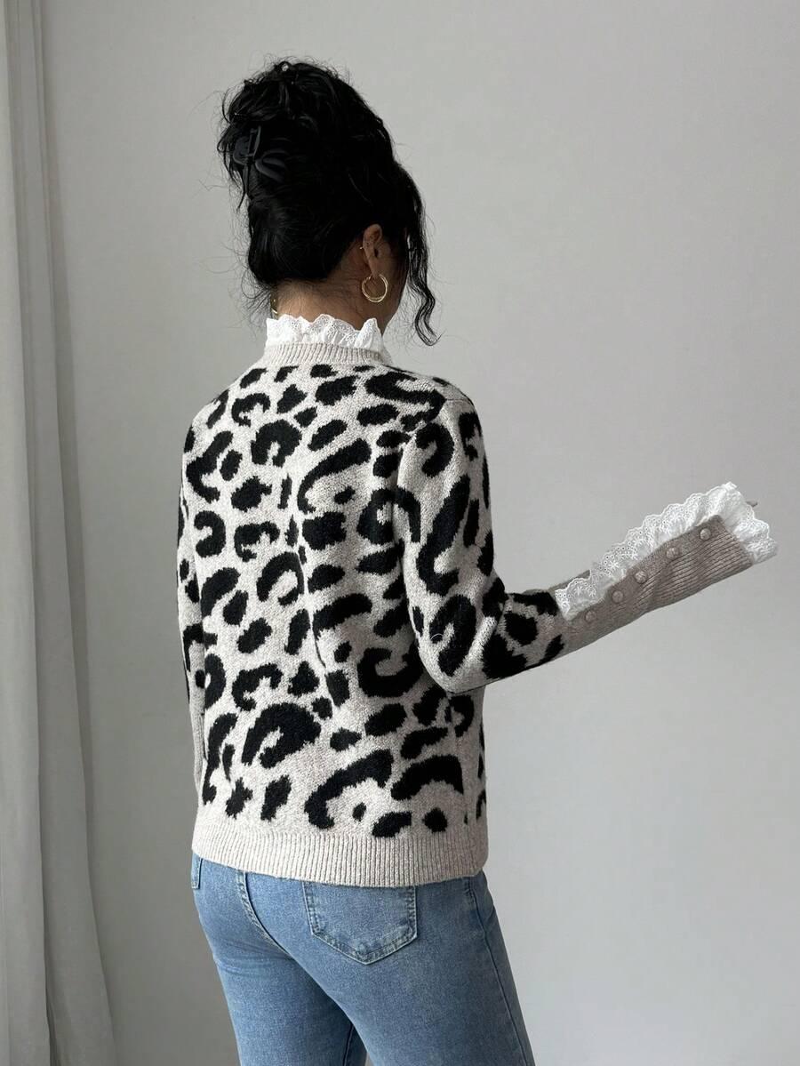 SWETER ANIMAL PRINT KORONKA