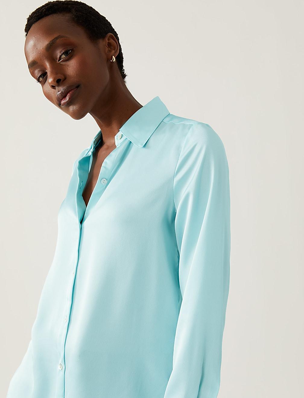 koszula kołnierzyk casual T43-5397-PU
