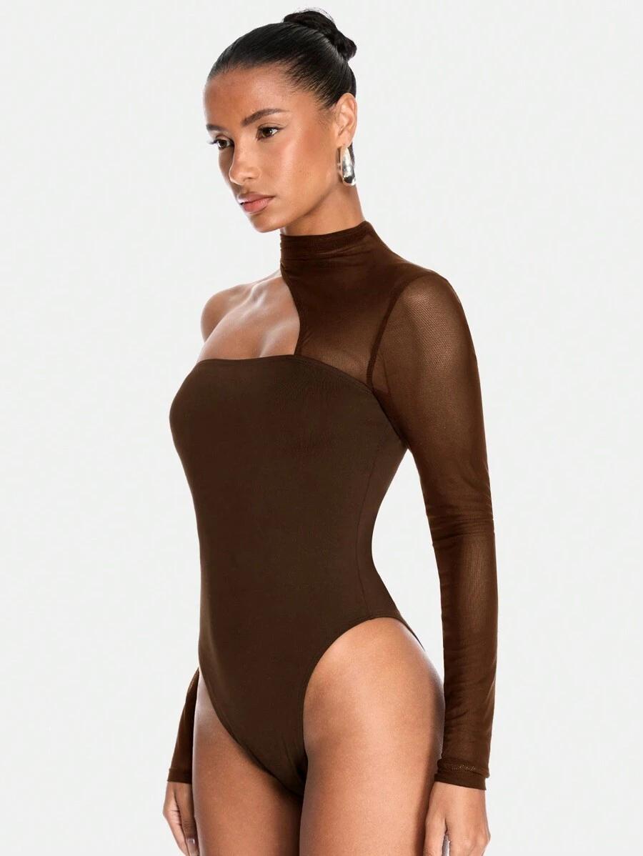 brązowe asymetryczne body