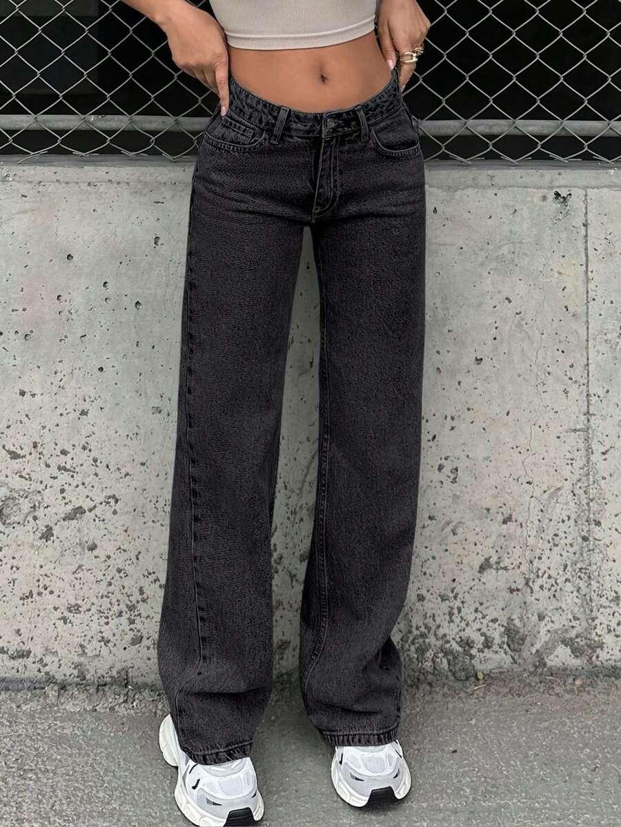 CZARNE SPODNIE JEANS