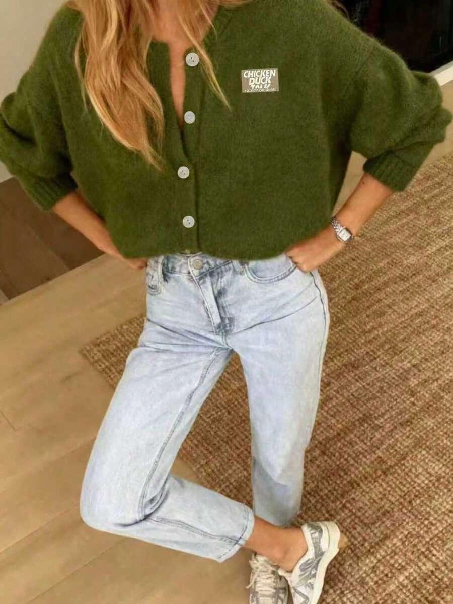 zielony rozpinany sweter 