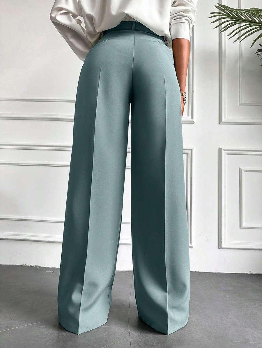 ZIELONE ELEGANCKIE SPODNIE 