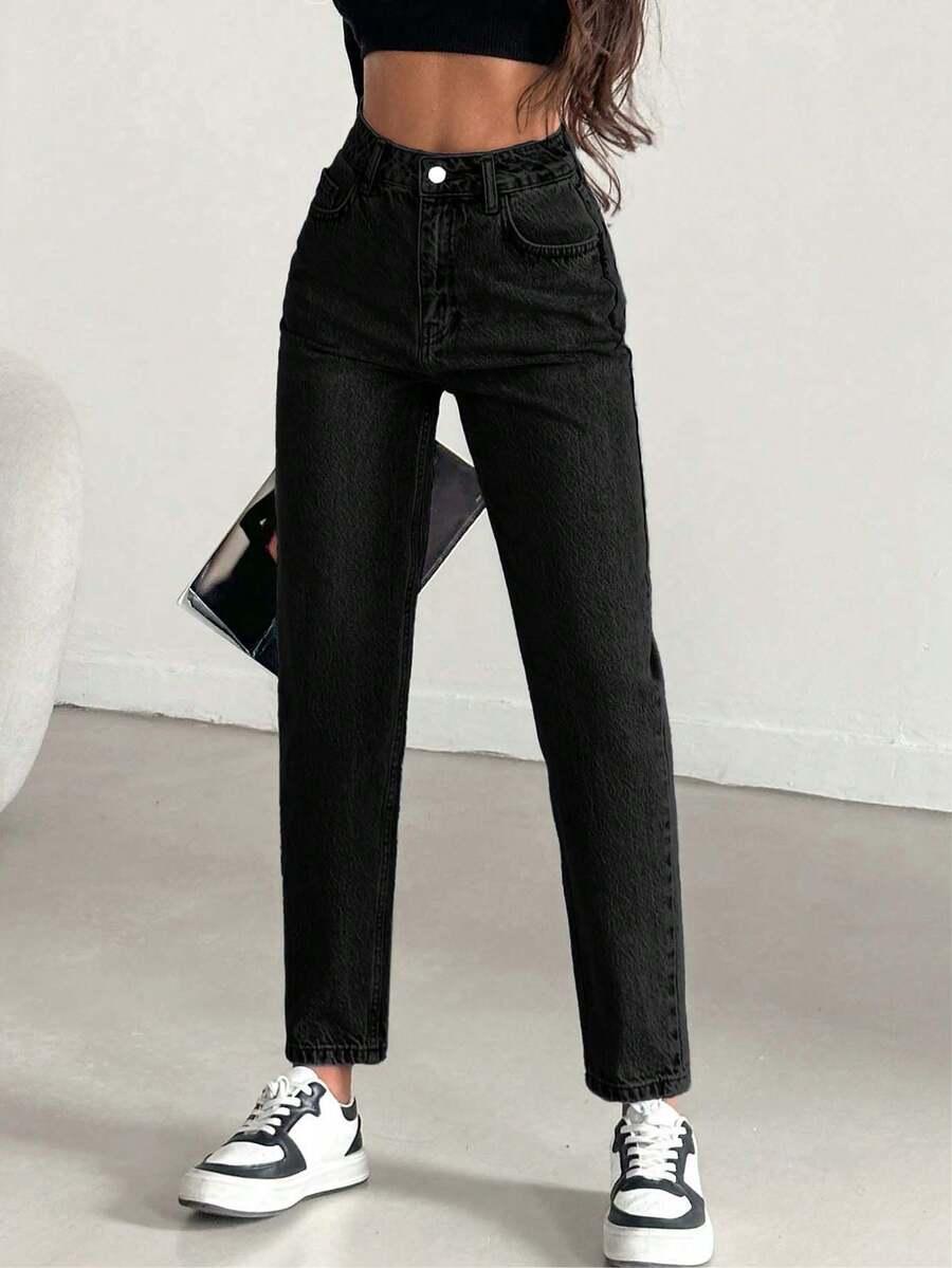 spodnie mom jeans wysoki stan