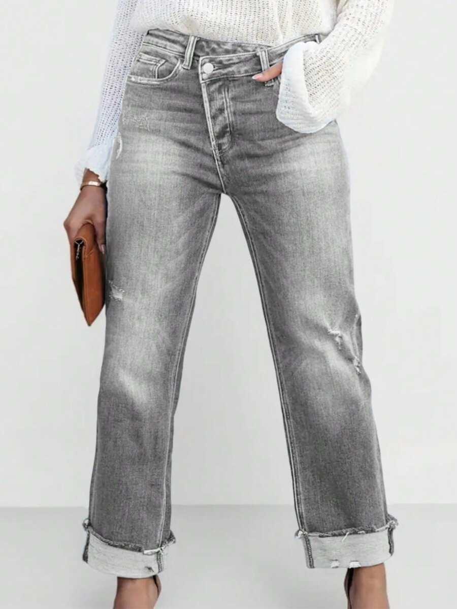 szare spodnie jeans