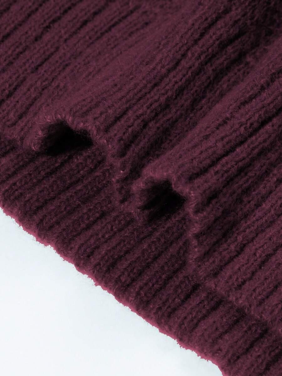 BURGUNDOWY SWETER DŁUGI RĘKAW
