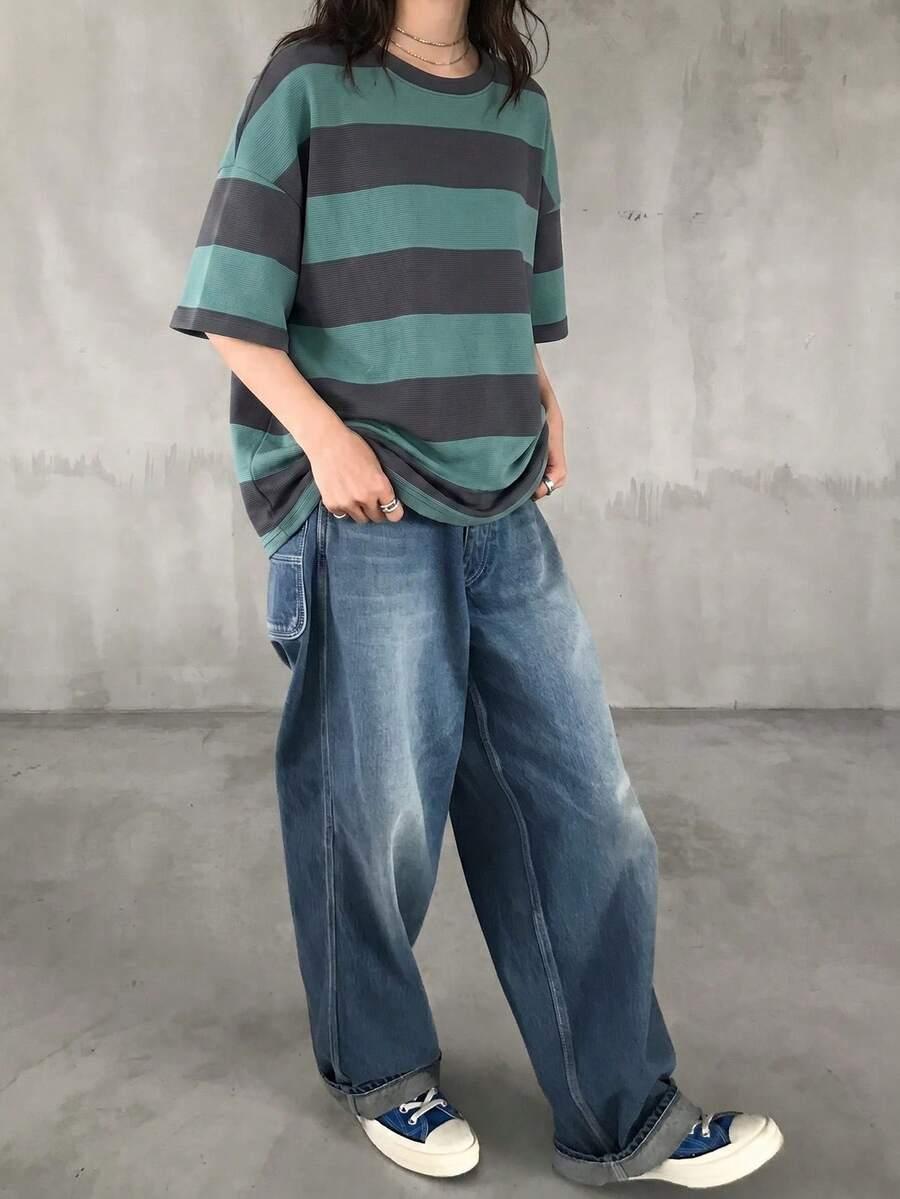 t-shirt w paski casual