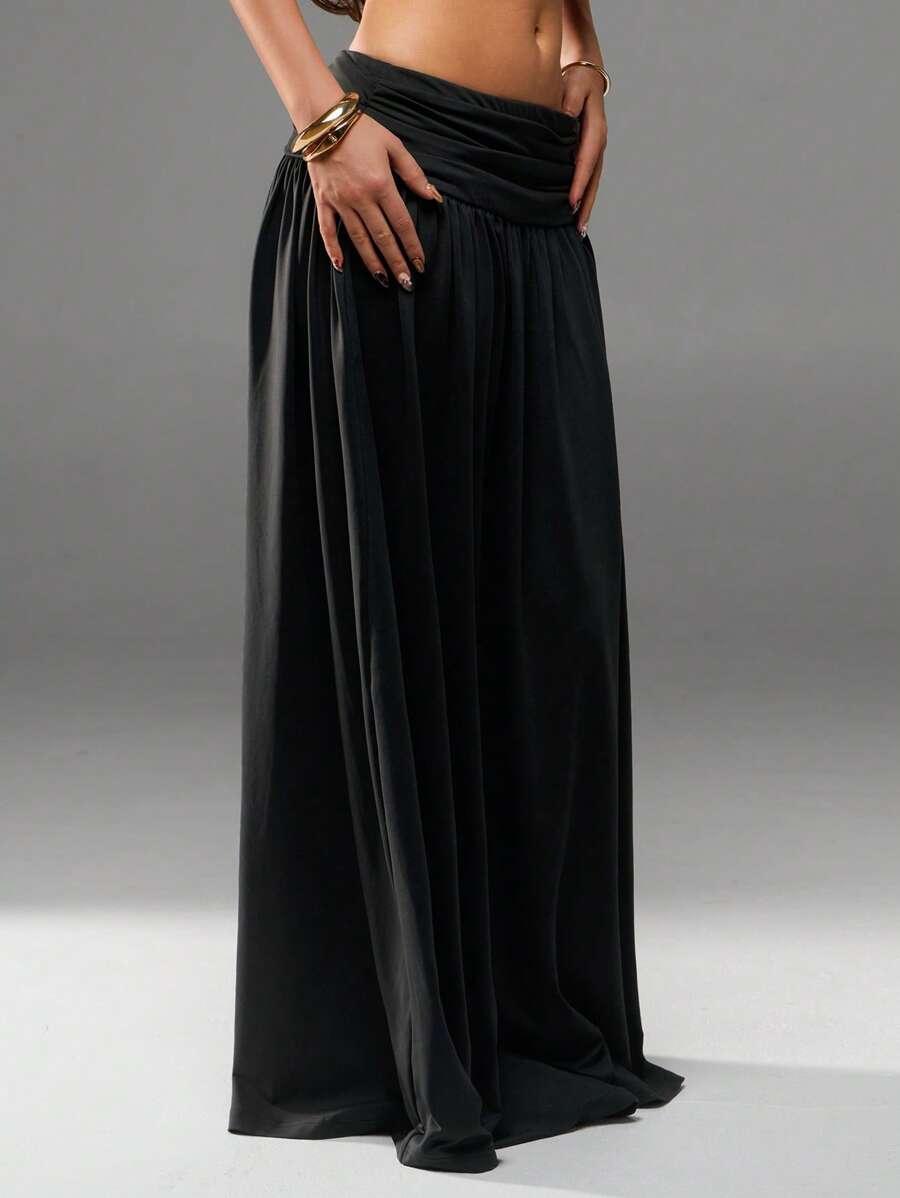 CZARNA SPÓDNICA MAXI 