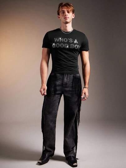 czarny t-shirt zdobienie
