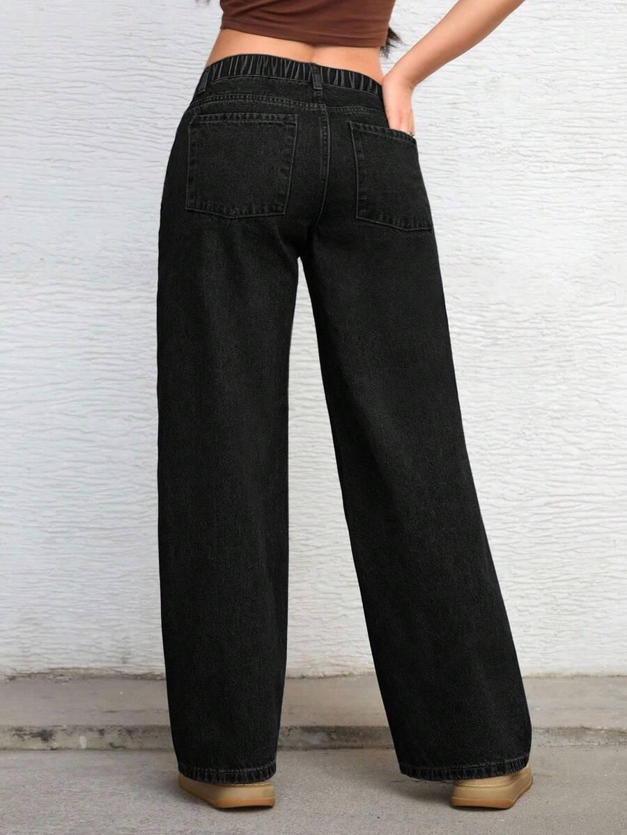 CZARNE SPODNIE JEANS 