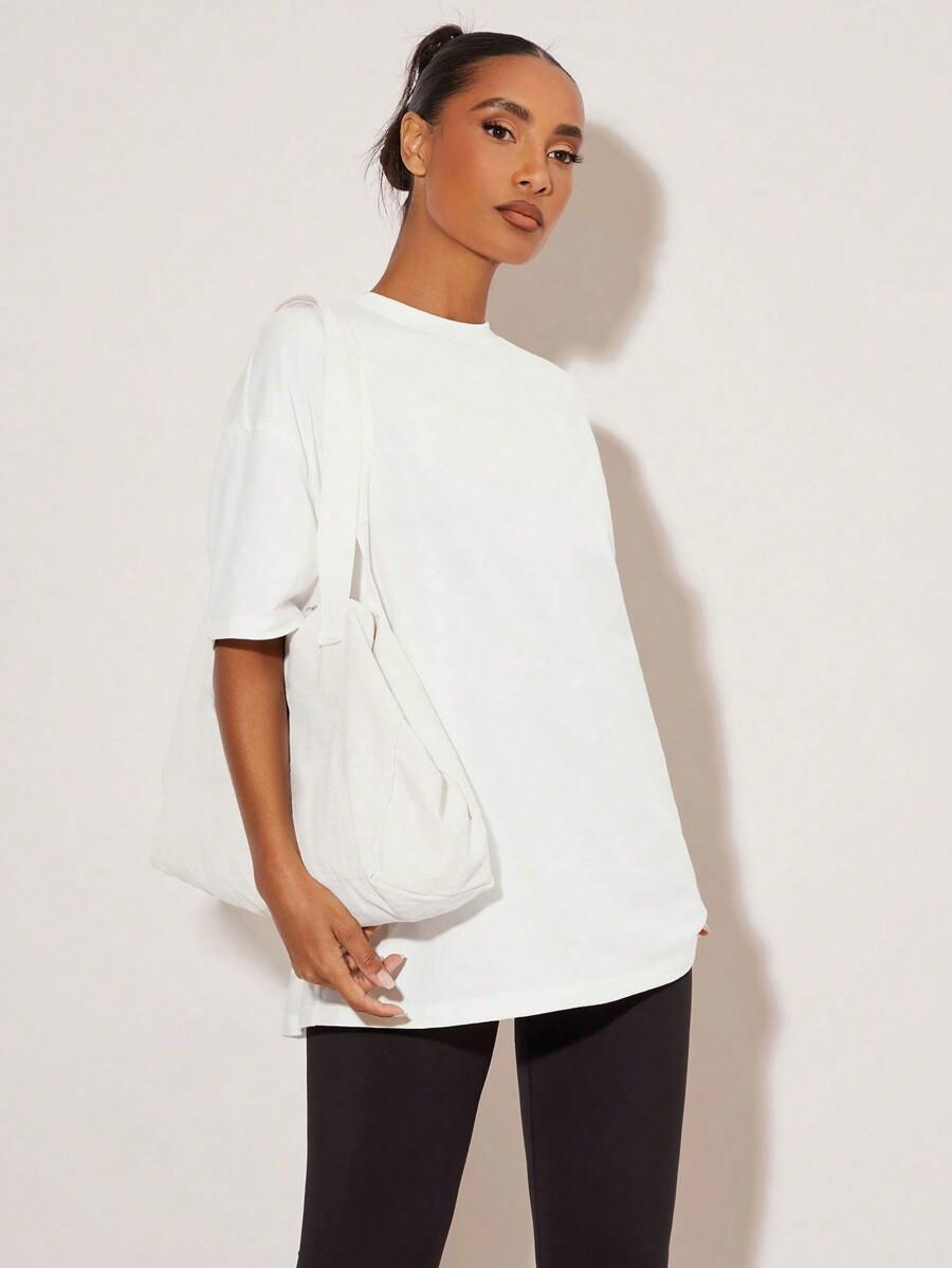 BIAŁY T-SHIRT OVERSIZE