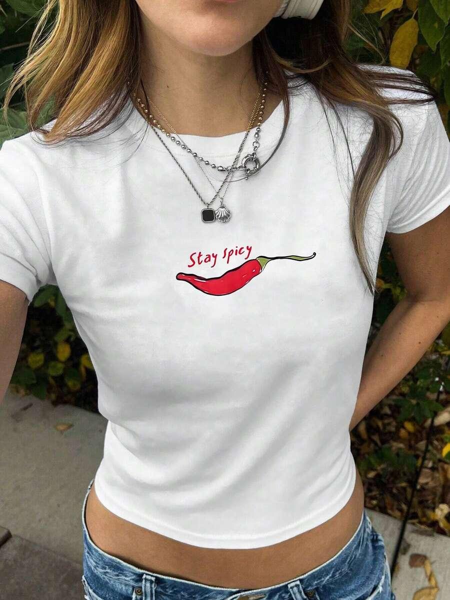biały top print