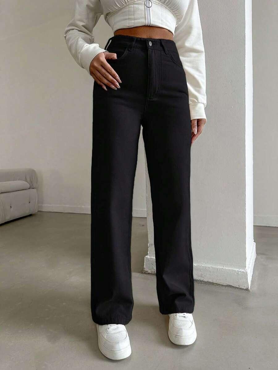 CZARNE SPODNIE JEANS