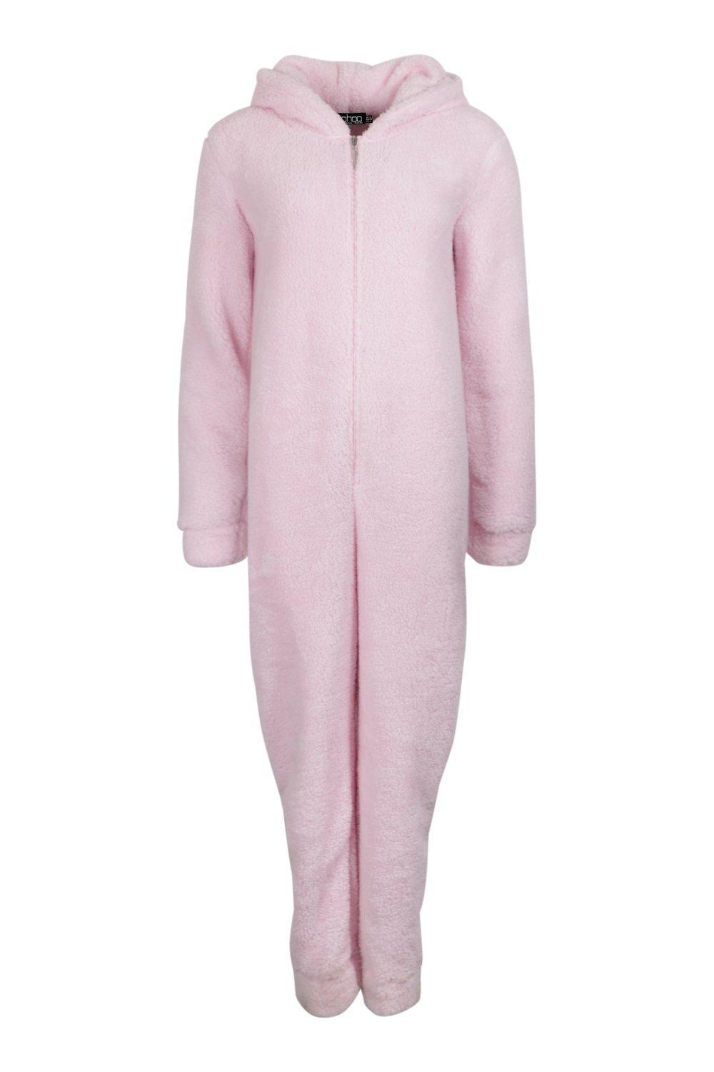 różowy kombinezon onesie uszy zamek fluffy