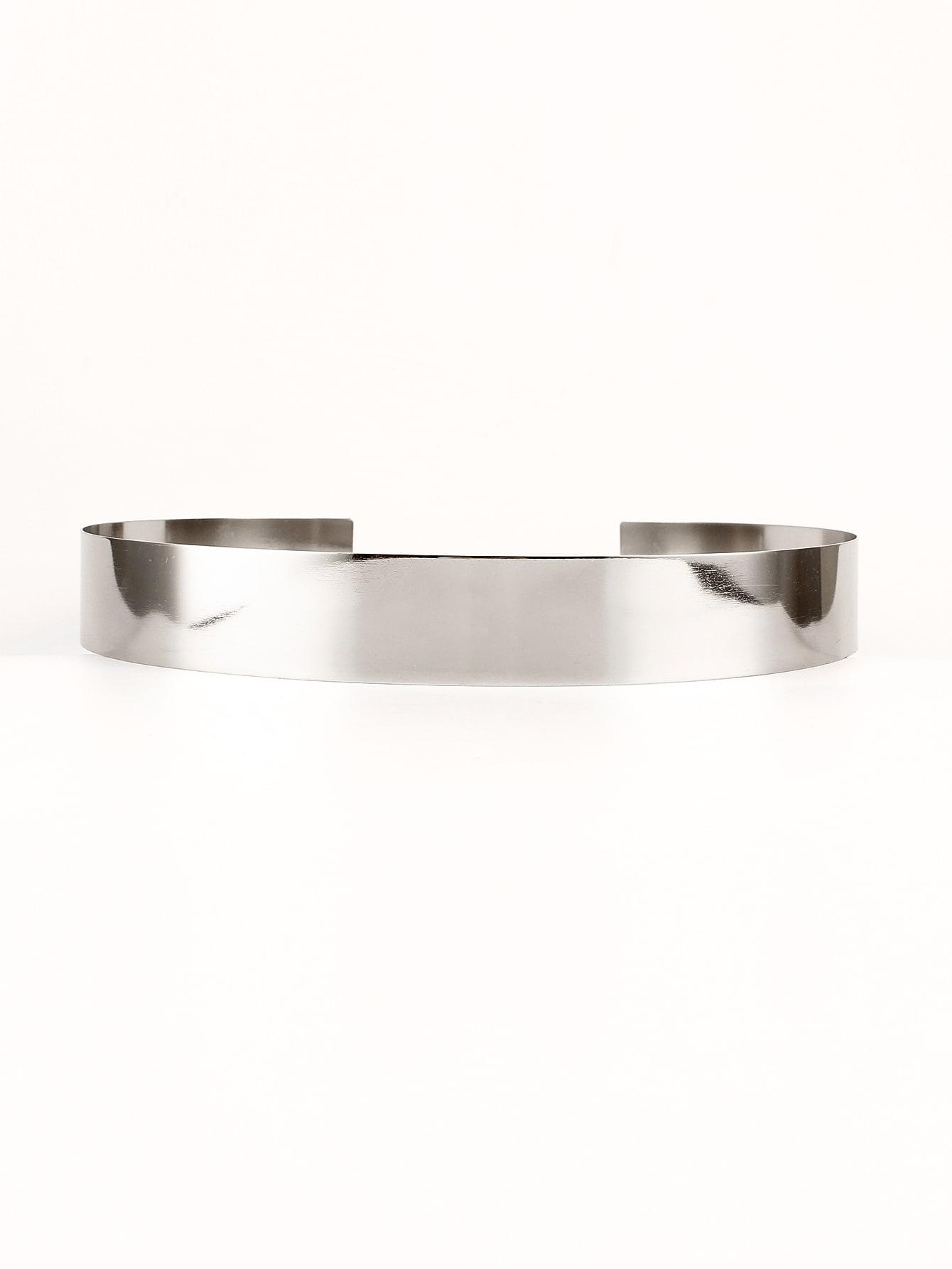 srebrny METALOWY PASEK