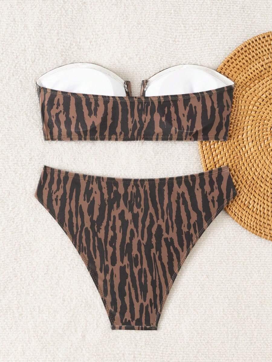 DWUCZĘŚCIOWY STRÓJ KĄPIELOWY ANIMAL PRINT