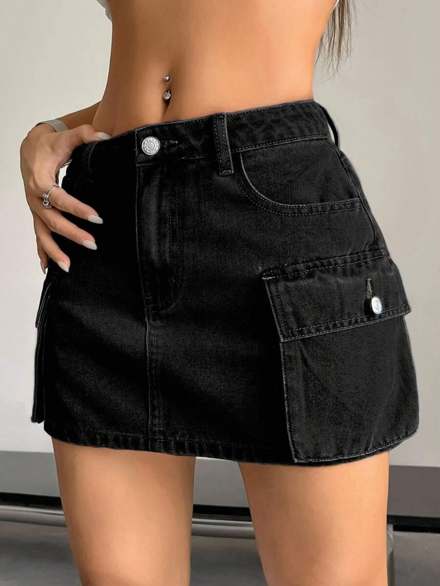 CZARNA SPÓDNICA JEANS