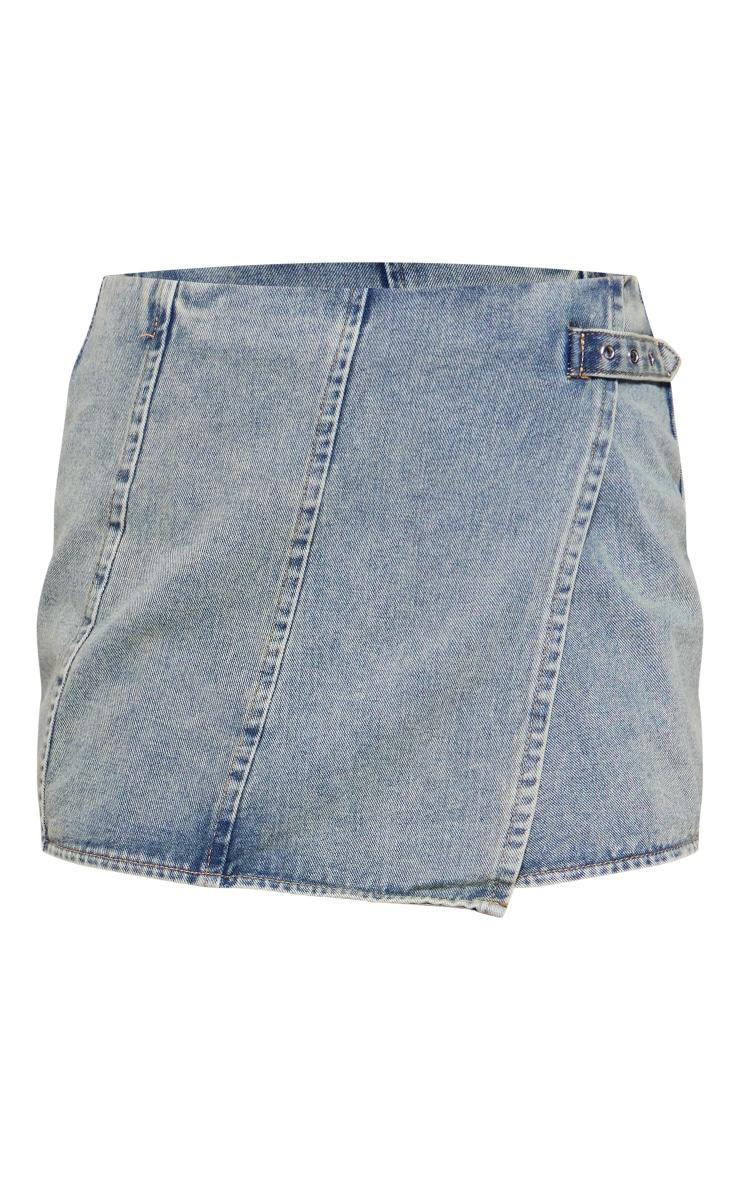 jeansowa mini spódnica wash effect