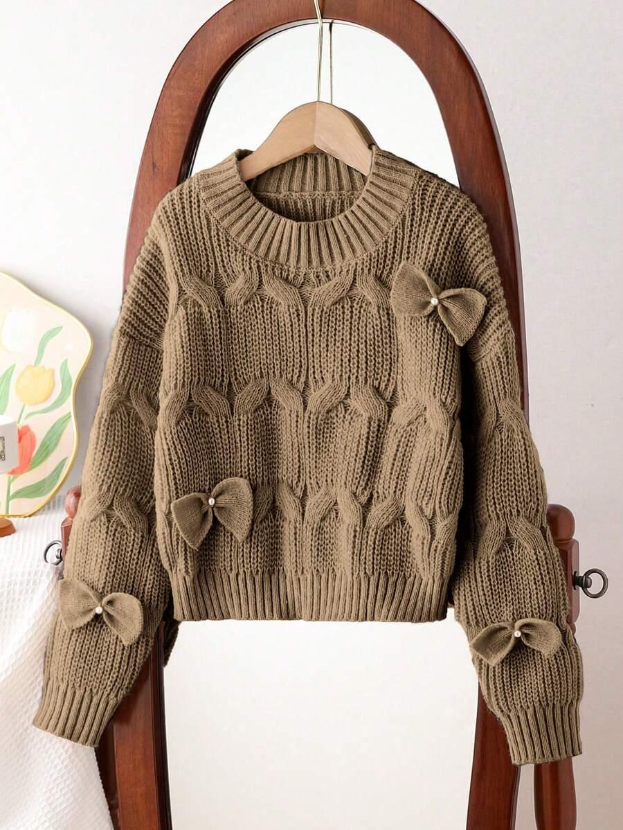 BRĄZOWY SWETER DŁUGI RĘKAW