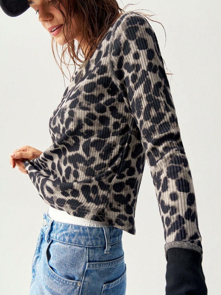 BLUZKA DŁUGI RĘKAW animal print