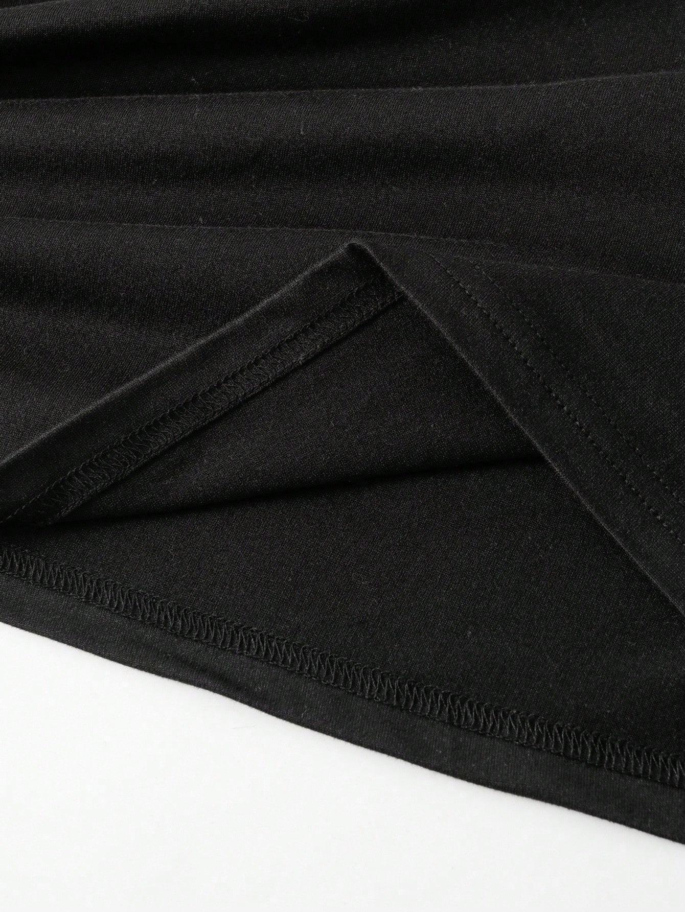 czarny t-shirt print