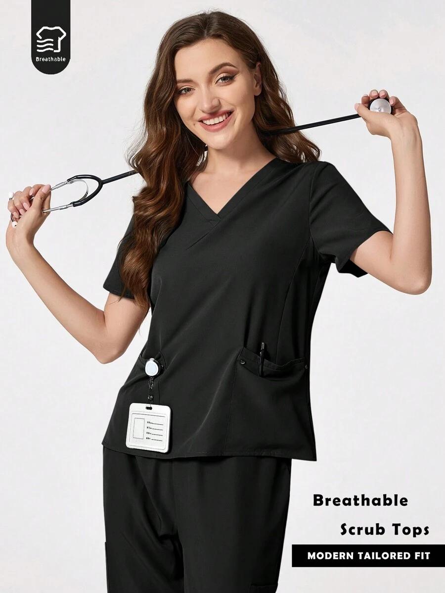 czarna bluzka v-neck