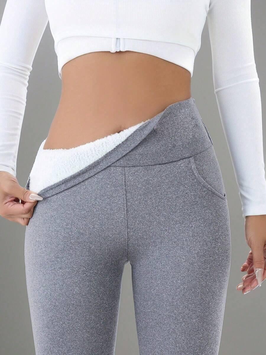 szare legginsy wysoki stan 